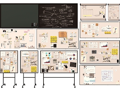 展示用品 办公白板 便签贴 移动看板 磁吸白板 留言板 黑板 学校黑板