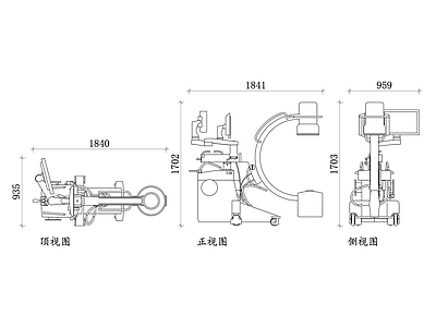 现代医院 医院移动式C型臂 C型臂X光机 移动X光机 医用C型臂 X光机 施工图