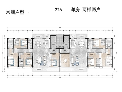 现代住宅楼建筑 大平层精品库 融创出品 施工图