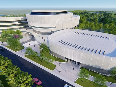 现代其他公共建筑 现代文化艺术中心 文化艺术中心建筑 体育馆艺术馆建筑 艺术中心规划
