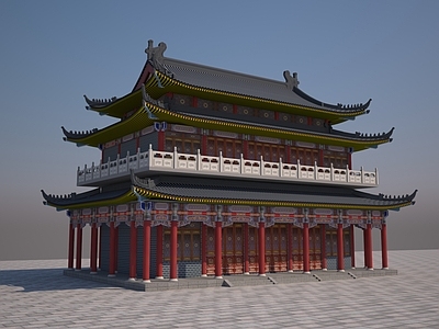 新中式中式古建 双层大雄宝殿 古建筑寺庙庙宇 重䃫大殿 观音庙 明清风格建筑