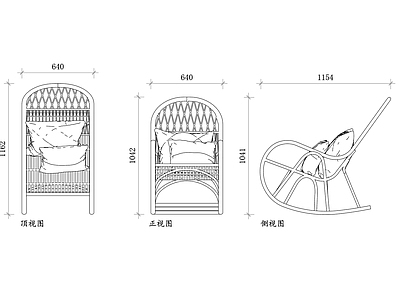 现代庭院 竹椅 竹制 竹子 竹子座椅 竹制座椅 施工图