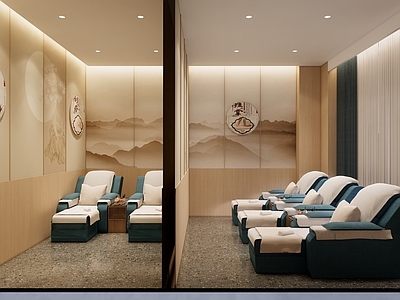 现代新中式会所 足疗店 小型会所 按摩店