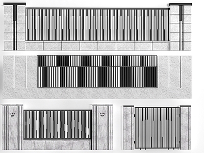 现代围墙 铁艺围墙 小区围墙 学校围墙 围墙