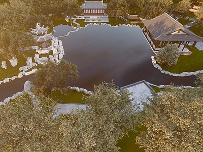 新中式中式乡村庭院 菜园菜地 古典庭院