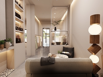 现代禅意其他商业空间 服装店 奶油