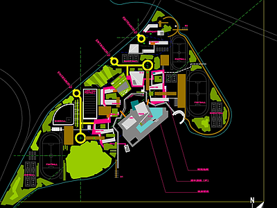 现代学校建筑 总图 施工图