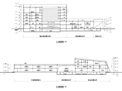 现代行政机构建筑 城市馆 城市展览馆 综合服务 施工图