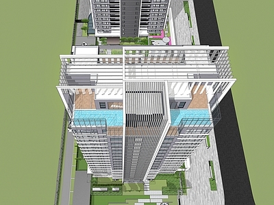 现代小区建筑 高层住宅建筑 社区入口设计 住宅花园景观 住宅立面设计 沿街商业立面设计