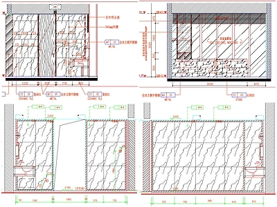 现代公共卫生间 立面 商场 工装 施工图