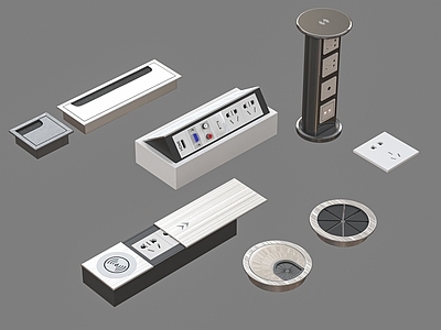 现代插座 多功能桌 桌面出线孔 嵌入式桌面