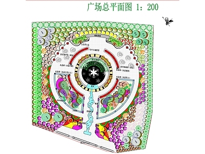 现代广场 圆形广场 施工图
