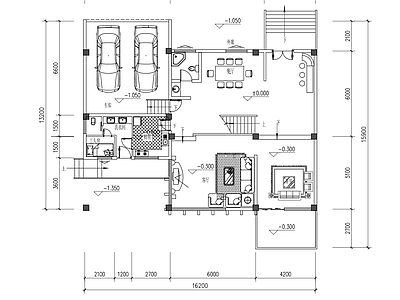 现代别墅建筑 别墅方案 独栋 平面布置图 施工图