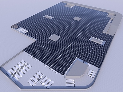 现代其他工业建筑 现代光伏厂房 现代光伏停车场