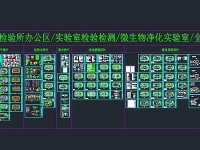 现代实验室 设计 微生物 检验检测 办公室设计 食品药品 施工图