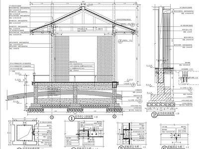 现代亭子 读书亭详图 四方亭详图 休闲详图 施工图