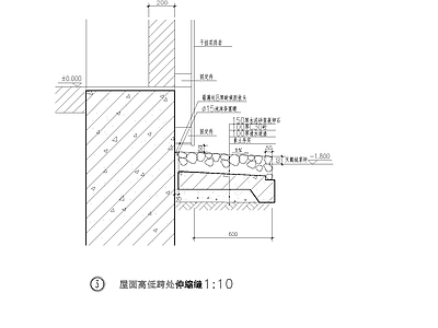现代新中式建筑工程节点 屋面高低跨处伸缩 屋檐节点 施工图 建筑工程节点