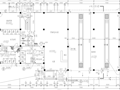 现代其他交通建筑 公交站场平立剖 施工图