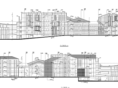 现代幼儿园建筑 20班幼儿园 异性建筑 山地建筑 施工图