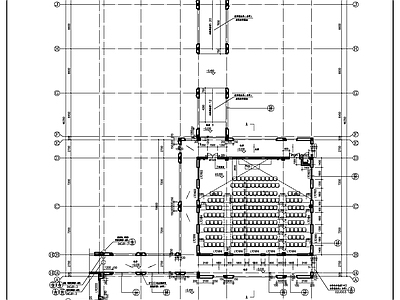 现代新中式学校建筑 合班教室建施图 施工图