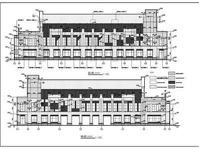 现代新中式学校建筑 建施 施工图