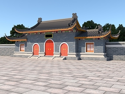 新中式中式古建 中式大 古建大 仿古建筑大 古建筑 寺庙大殿