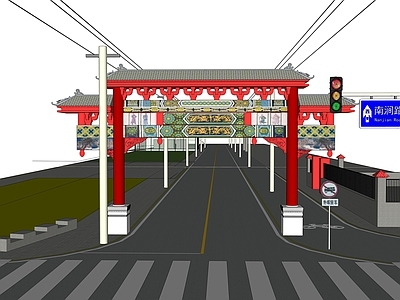 新中式中式其他公共建筑 乡村门楼 门楼 中式门楼 古风门楼