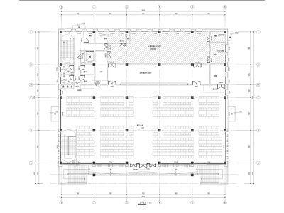 现代学校建筑 矩形食堂 施工图