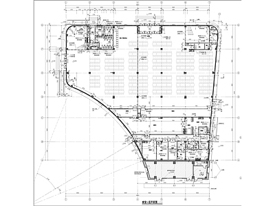 现代学校建筑 异形食堂 施工图