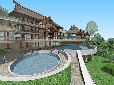 侘寂禅意酒店建筑 温泉酒店建筑 山地酒店建筑