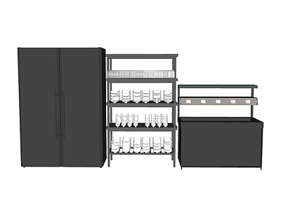 其他工业设备 厨房设备 双开门冰箱 碗架厨房灶台