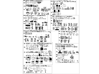 现代厨房设施 餐饮空间餐厅 设施设备家具 施工图