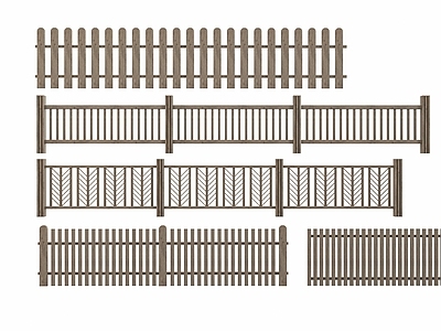 现代栏杆 现代围栏 栅栏 护栏 木