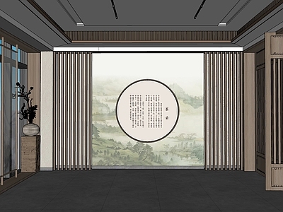 中式博物馆 博物馆序厅 展厅入口 展厅 博物馆大厅 天花造型
