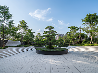 现代新中式街道外景 城市街道马路外景