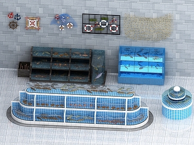 现代其他商业空间 水产柜台