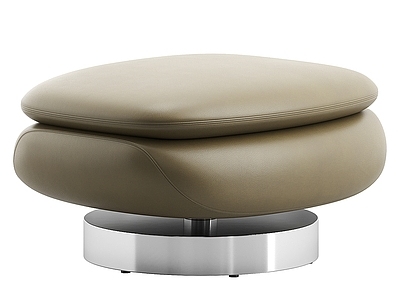 现代意式沙发凳 minotti 皮革沙发凳 凳子 圆凳
