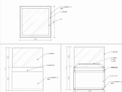 现代博物馆 专业玻璃展柜 施工图