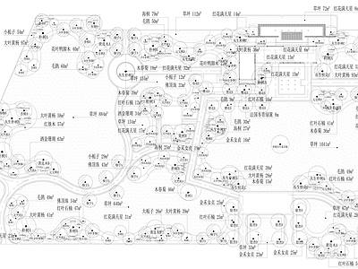 现代简约植物配置图库 植物组团 植物设计 公园住宅植物 阳光大草坪 植物空间 施工图