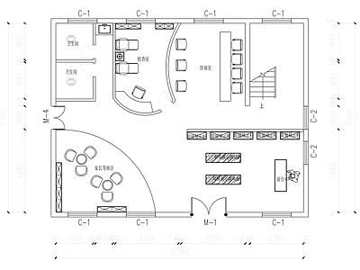 现代其他商业空间 眼镜平面图 眼镜店平面布置图 眼镜配定中心平面 施工图