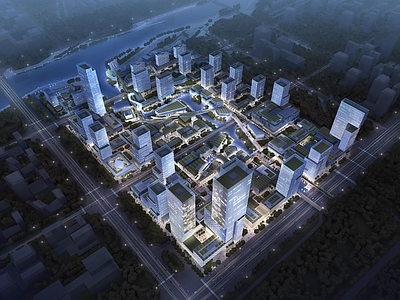 现代产业园建筑 健康医疗产业园 产业园概念总平面 办公社区 办公社区规划 商务街区规划 施工图
