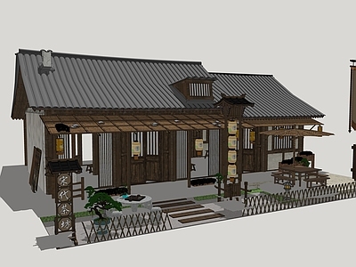 中式古建筑 宋代茶坊 古 中式 茶摊 影视