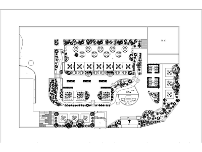 新中式现代工装图库 宴会厅 户外餐饮 茶楼设计 中餐厅 农家乐 施工图 工装图库