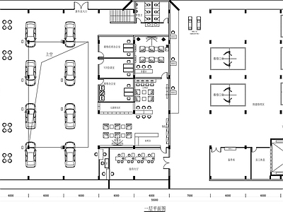 现代4s店 汽车4s店设计图 4s店设计平面图 汽车展览区平面图 施工图