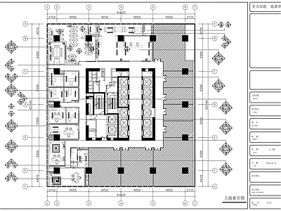 现代整体办公空间 办公室内空间设计 施工图