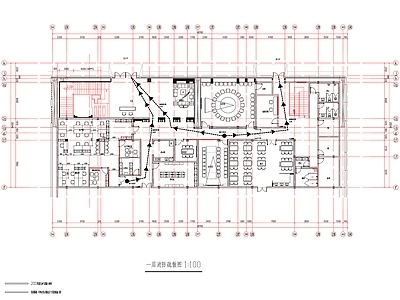 现代整体办公空间 复式 大型办公室 整 施工图