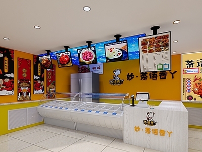 现代简约小吃快餐店 小吃快餐店明档 鸭脖店 鸭货店 熟食店 卤味店