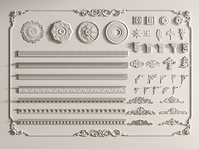 法式线条 法式石膏线 石膏构件 雕花