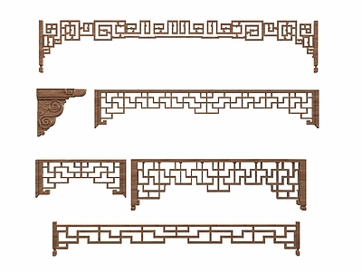 中式雕花 古建挂落 古建构件 挂落 中式花格