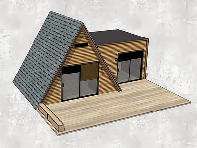 现代意式木屋 创意建筑 景观建筑 木屋 轻奢风 现代